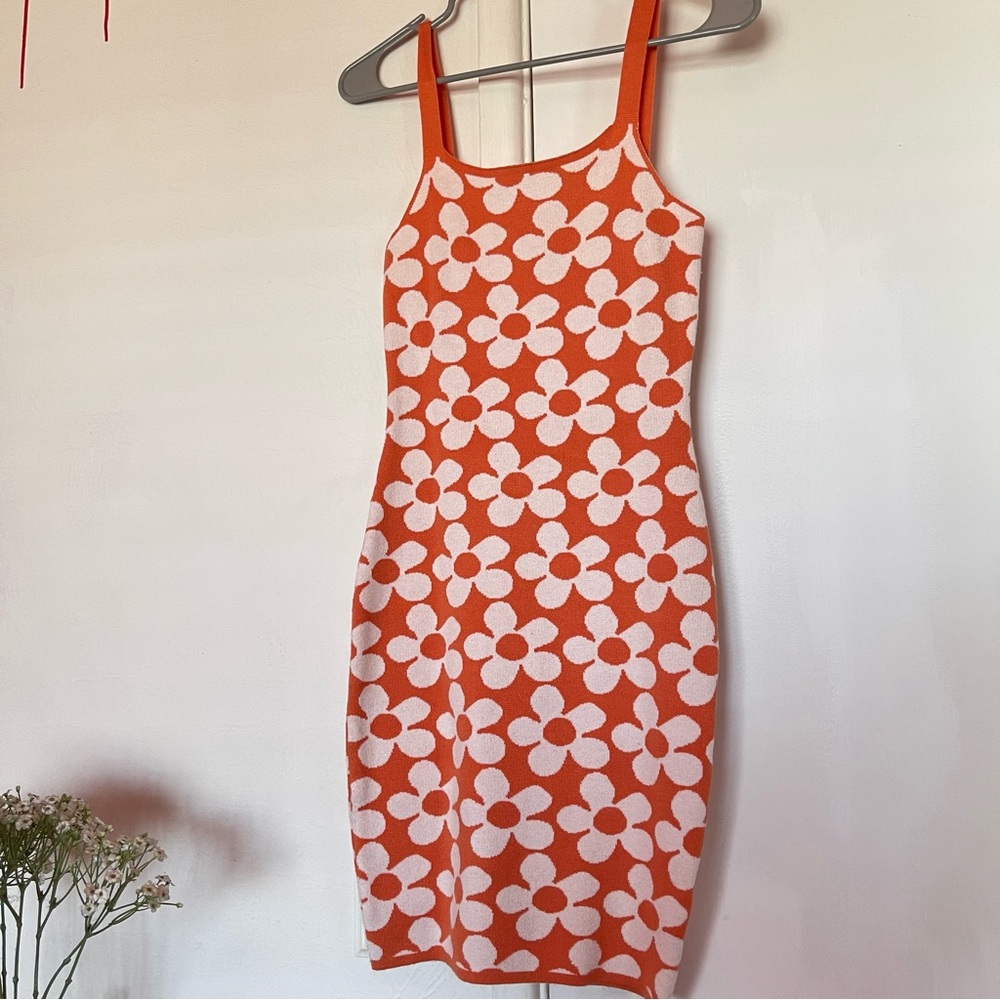 ANGELINA MINI DRESS ORANGE / WHITE (XS/S) Princess Polly - Picture 4 of 9